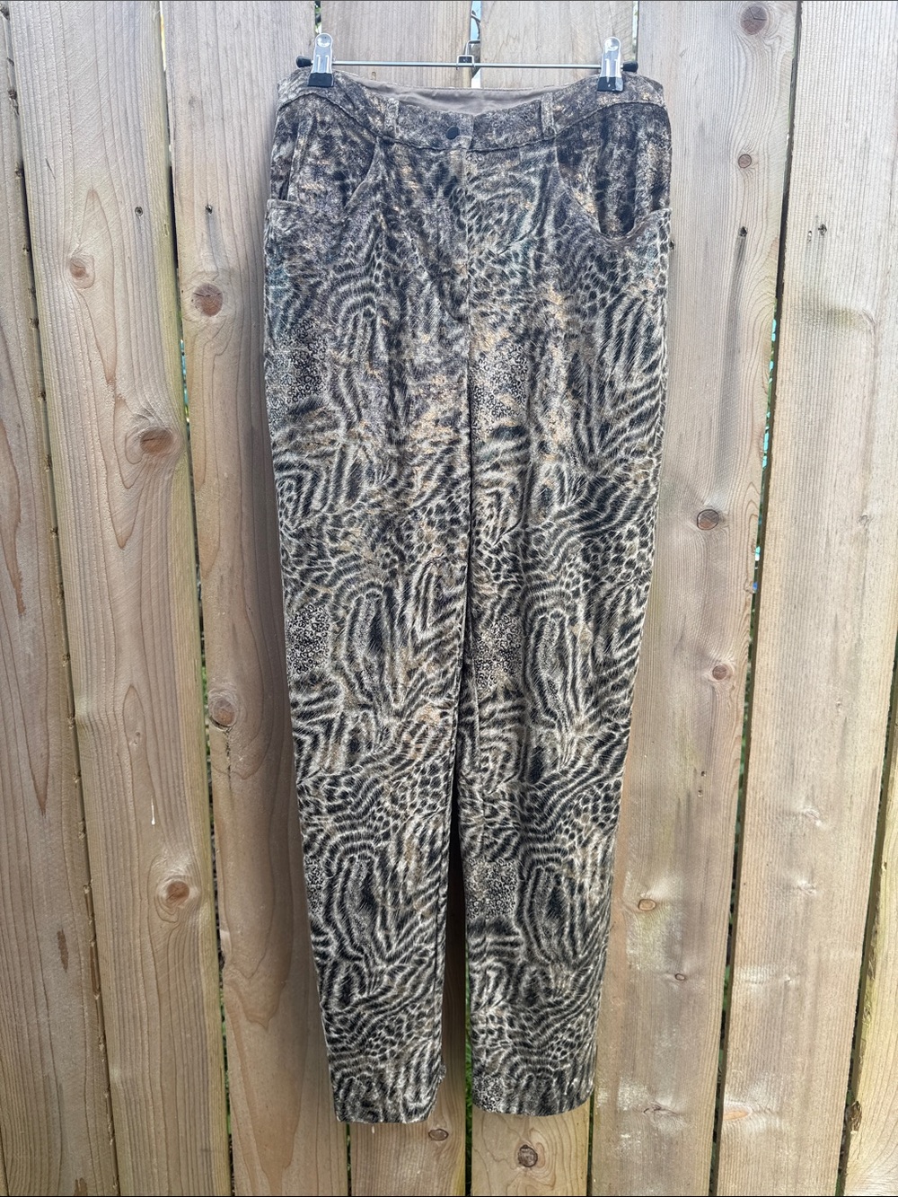 Vintage Joseph Ribkoff Brown and Black Animal-Print Pants
